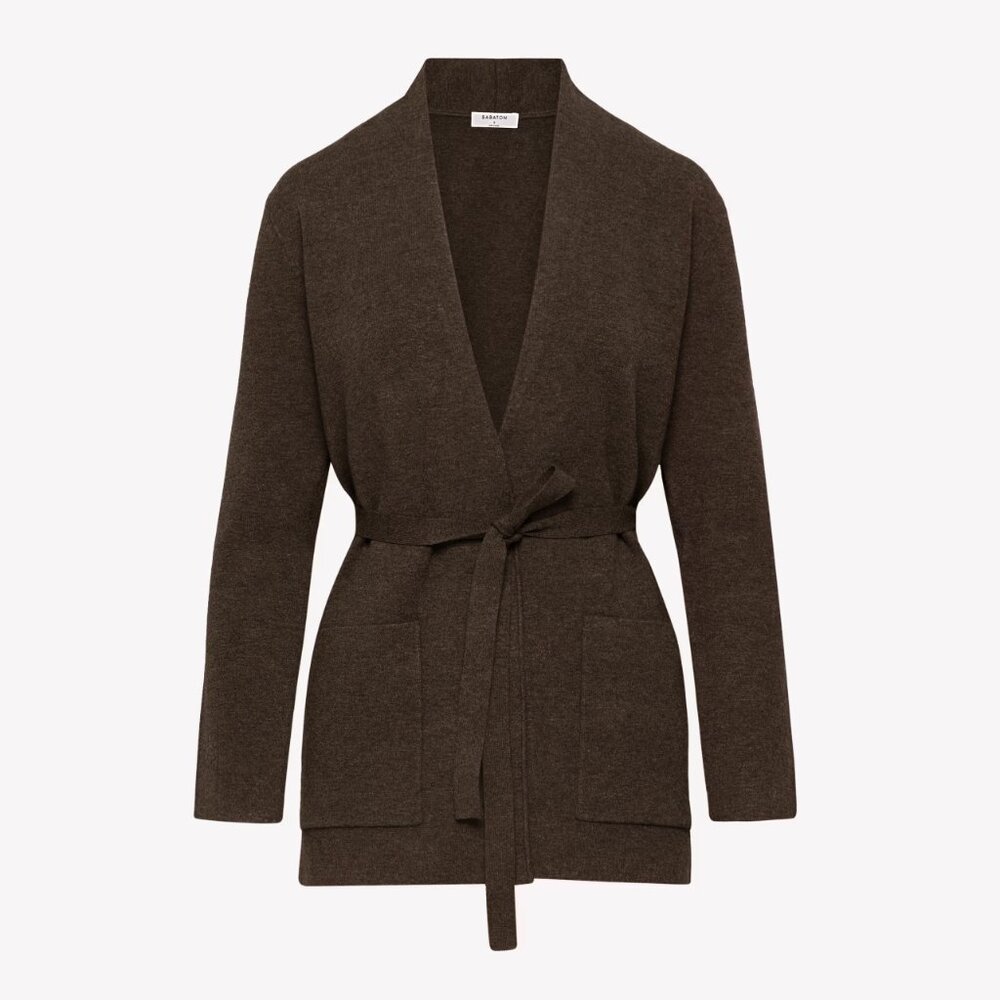 Ty Short Cardigan in Rich Mocha Brown